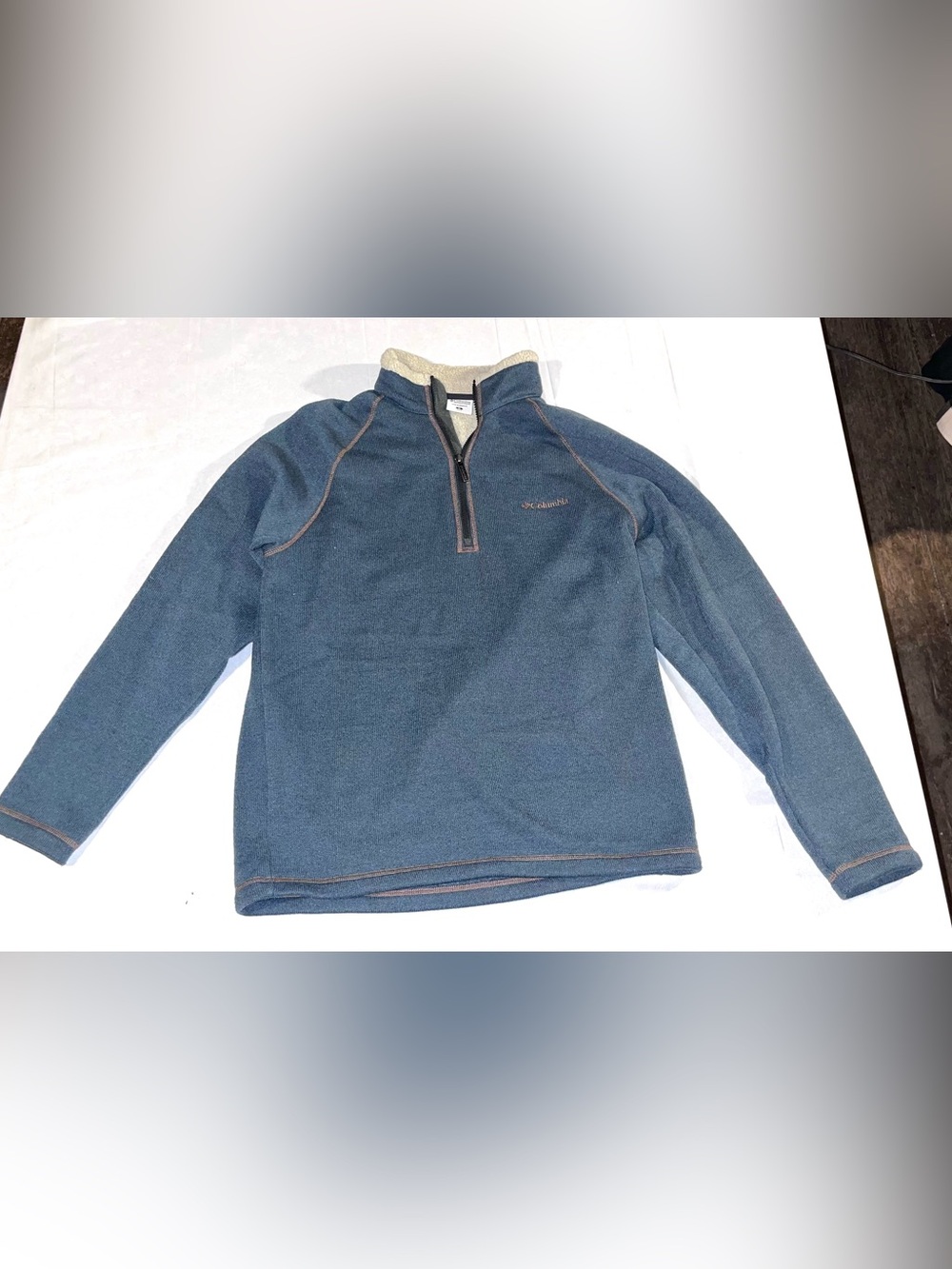 Columbia Y2K Sherpa Fleece Lined 1/4 Zip Pullover Sweater Men’s M Blue